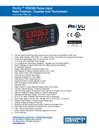 Thumbnail of document Manual - PD6300 ProVu Pulse Input Flow Rate/Totalizer